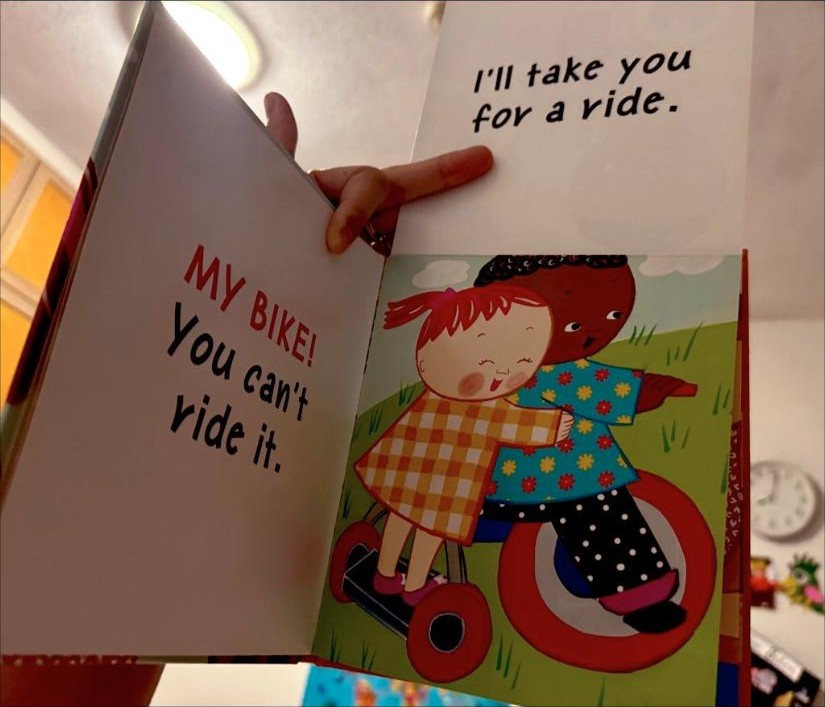I Can Share の中身（自転車を貸したくないやり取りのページ）